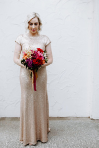 Bride Melane Wears Zoe Pearl Drop Earrings 1.jpeg