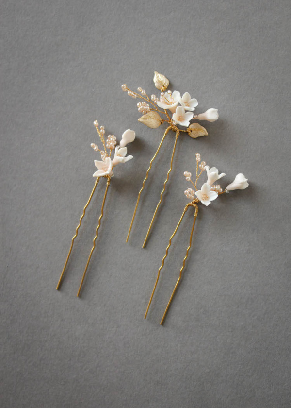 Petite Pins Blush And Pale Gold Floral Hair Pins 3.jpg