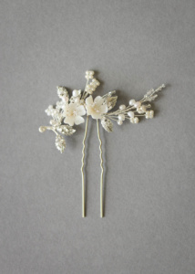 Tearose Floral Bridal Hair Piece In Ivory 1.jpg