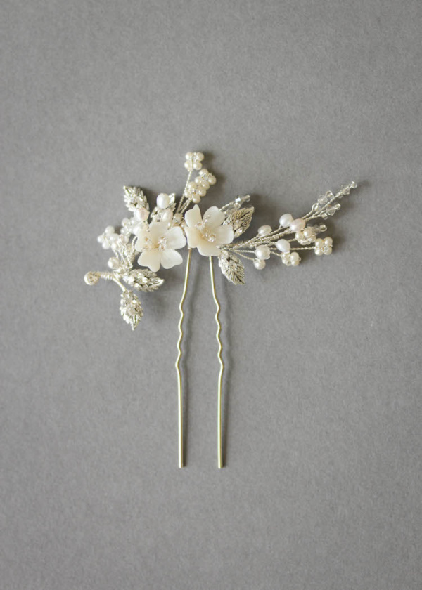 Tearose Floral Bridal Hair Piece In Ivory 1.jpg