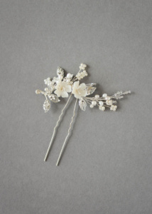 Tearose Floral Bridal Hair Piece In Ivory 3.jpg