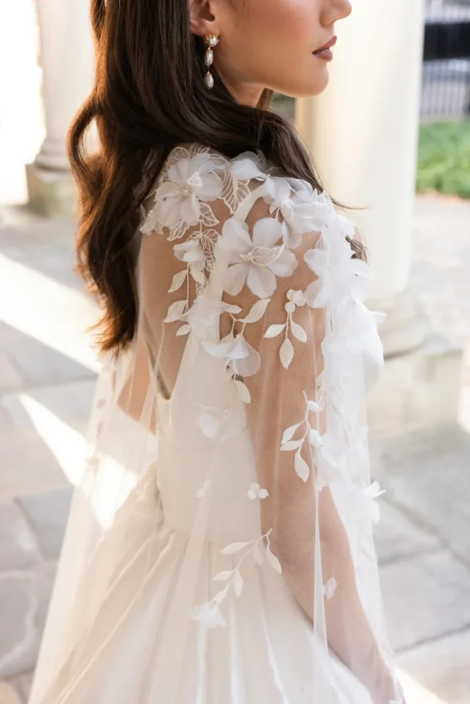 Eden Floral Bridal Cape 1