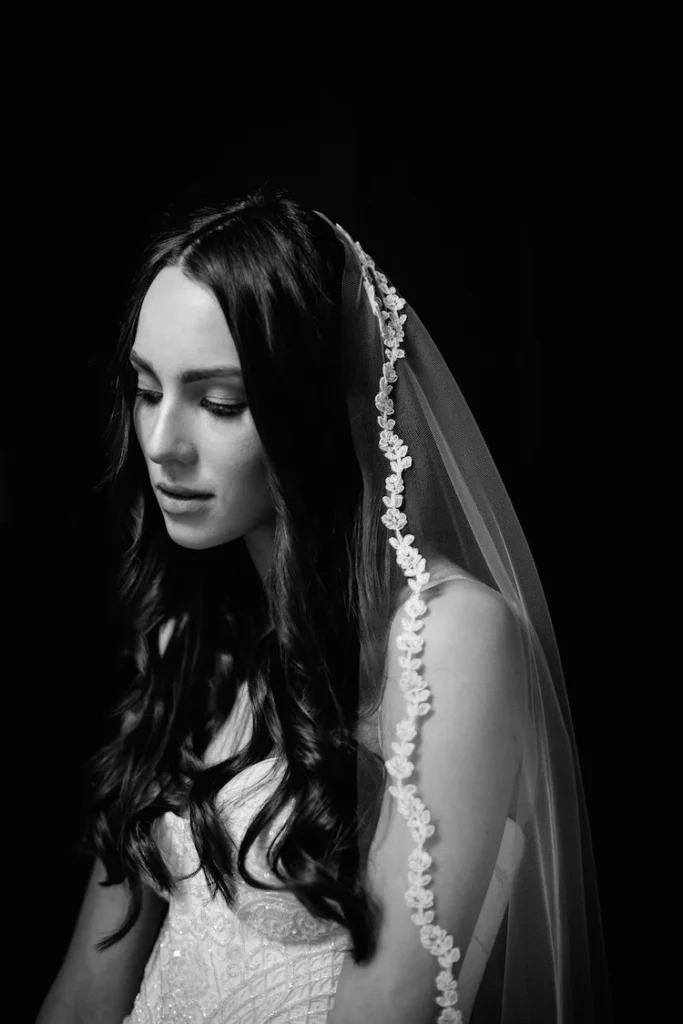 Odette Chapel Length Wedding Veil With Lace 2