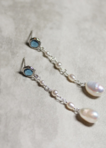 Orion Pearl Drop Earrings In Silver 2