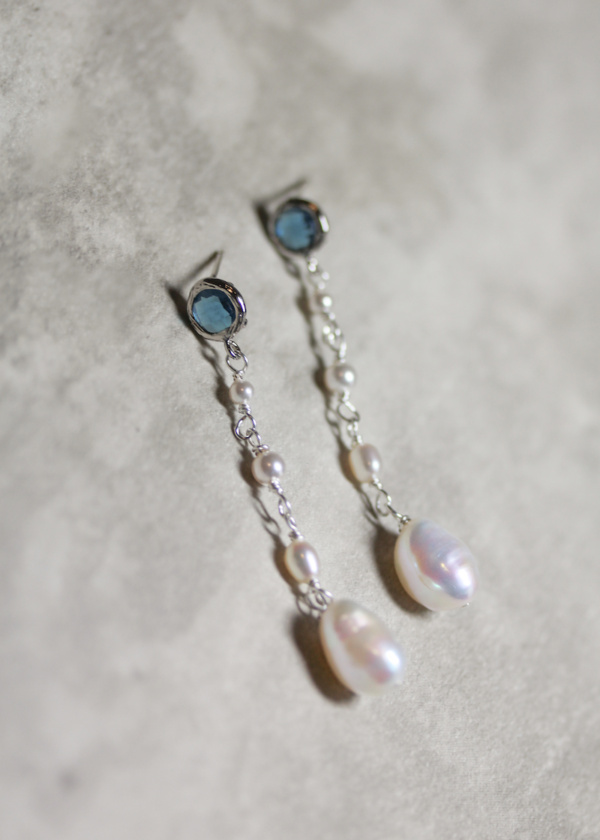 Orion Pearl Drop Earrings In Silver 3