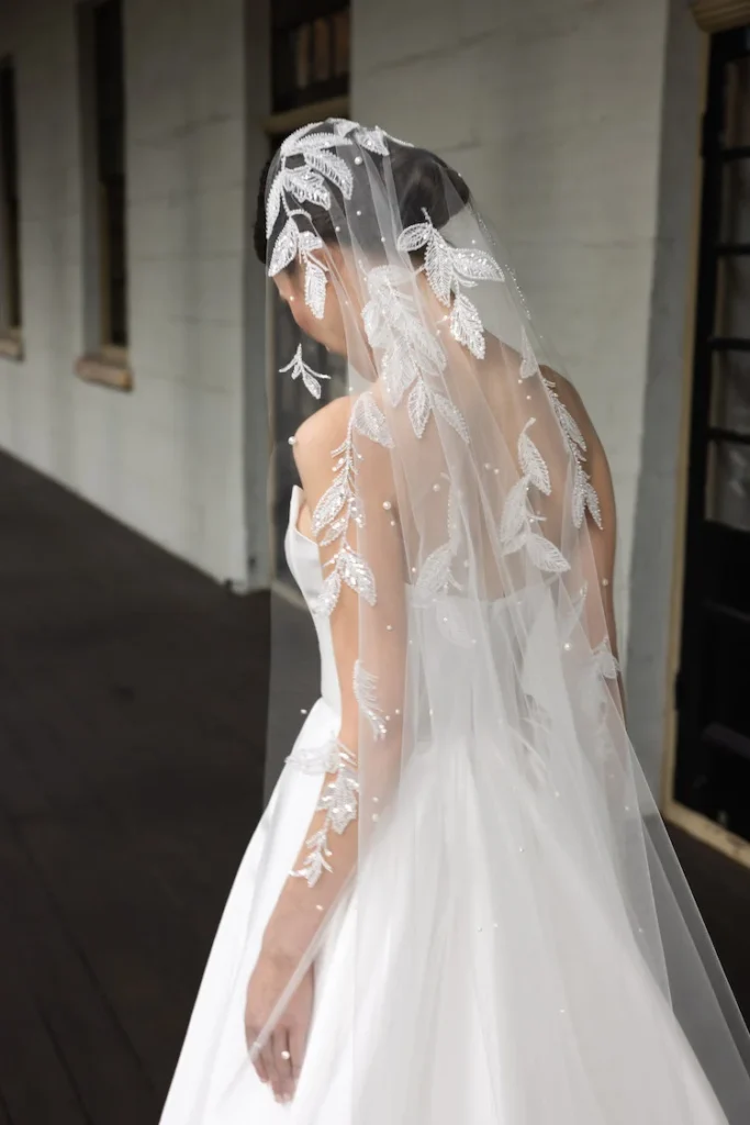 Riversong Beaded Leaf Veil 2