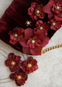 Ruby Maroon Flower Clutch 7