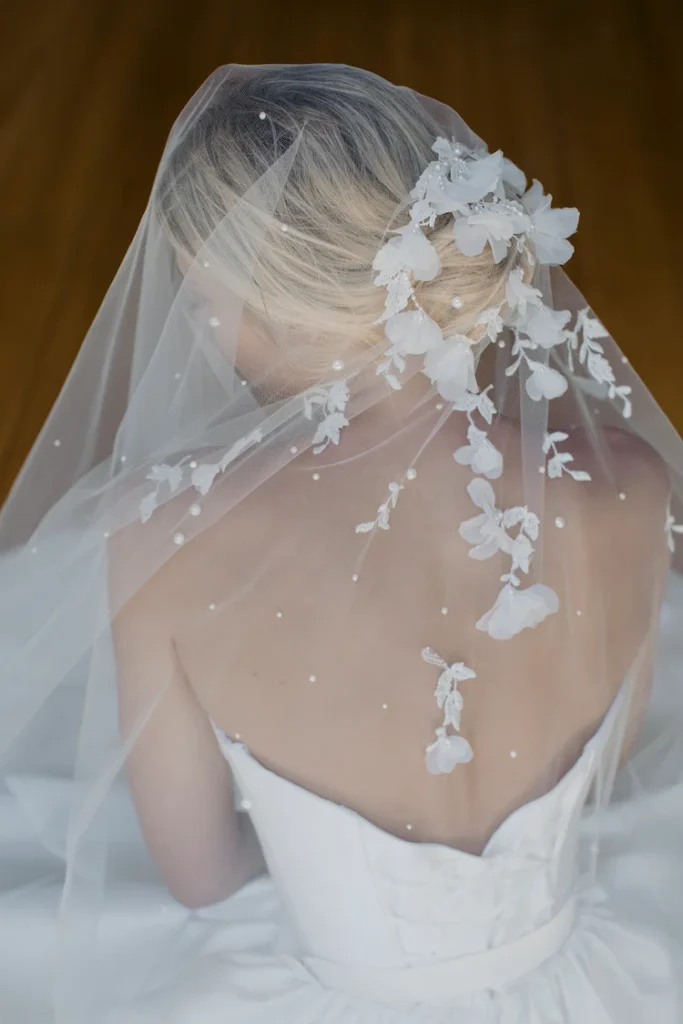 Weeping Cherry Short Wedding Veil 1