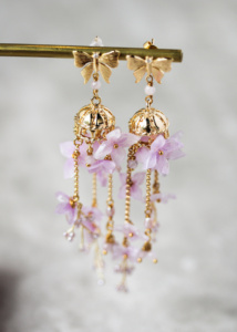 Angelica Purple Statement Earrings 2