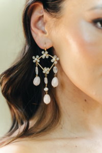 Bella Donna Rose Quartz Dangle Earrings 7