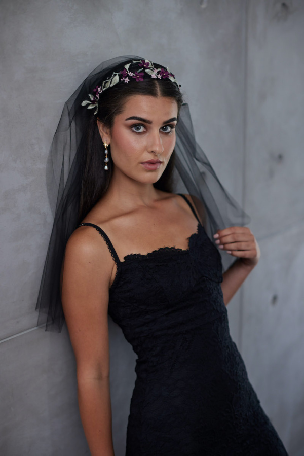 Bettina Short Black Veil 1