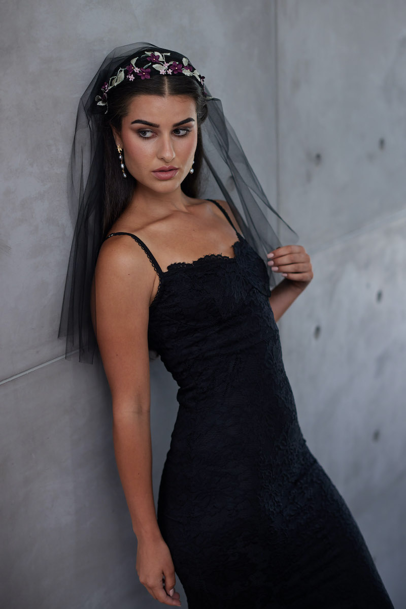 Bettina Short Black Veil 2