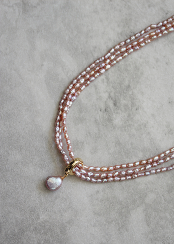 Biscotti Mauve Pearl Necklace 1