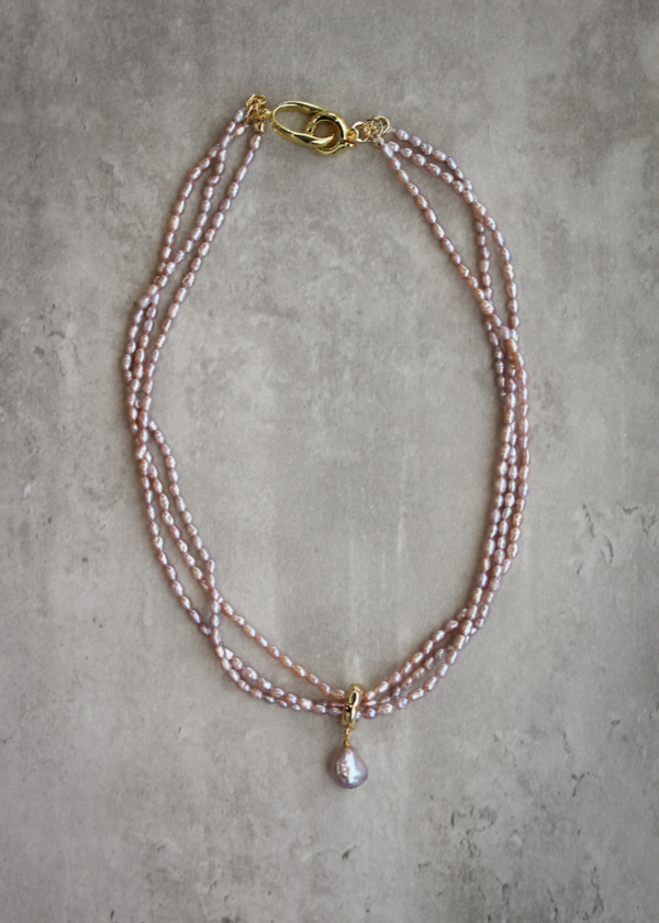 Biscotti Mauve Pearl Necklace 2
