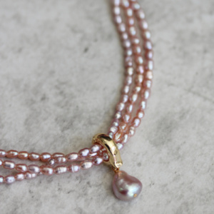Biscotti Mauve Pearl Necklace 5