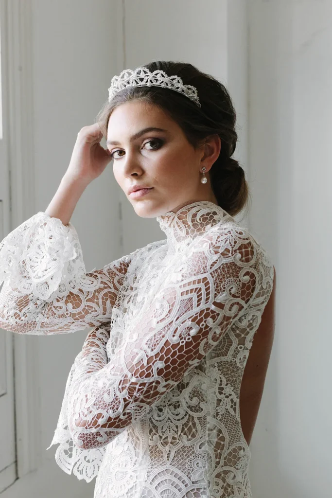 Chantilly Ivory Wedding Crown 1