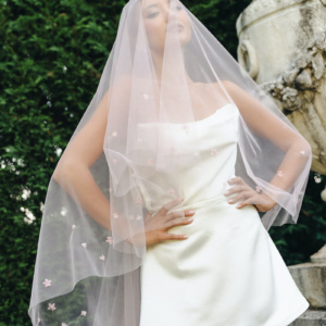 Chiara Pink Wedding Veil 1