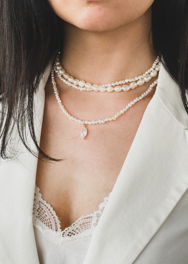 Esme Double Pearl Bridal Necklace 3