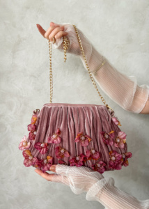 Farfalla Pink Flower Clutch 4