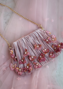 Farfalla Pink Flower Clutch 5