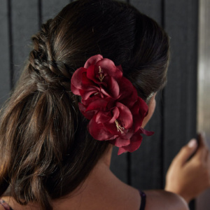 Garnet Floral Hair Clip 1