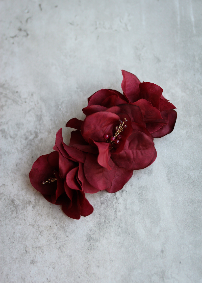 Garnet Floral Hair Clip 2
