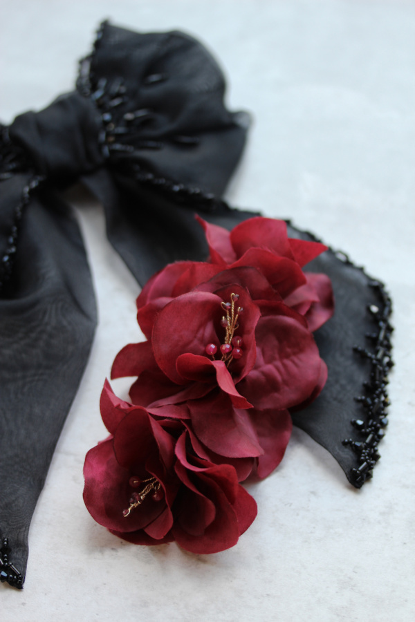 Garnet Floral Hair Clip 7