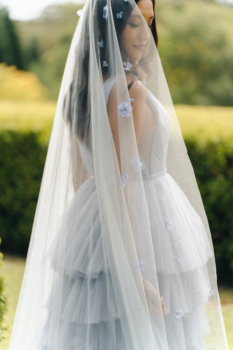 LAVINA blue wedding veil 2