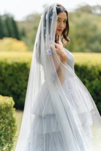 LAVINA blue wedding veil 8