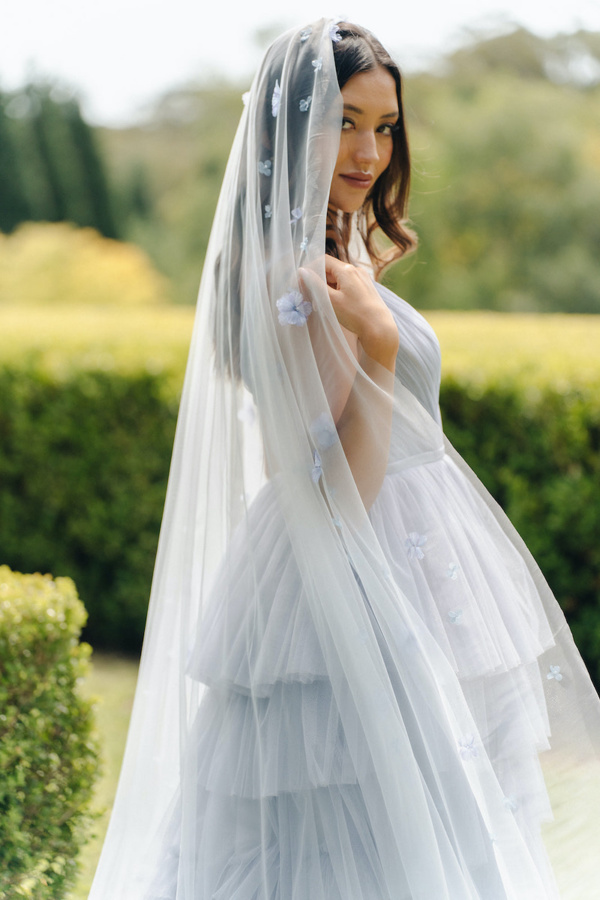 LAVINA blue wedding veil 8