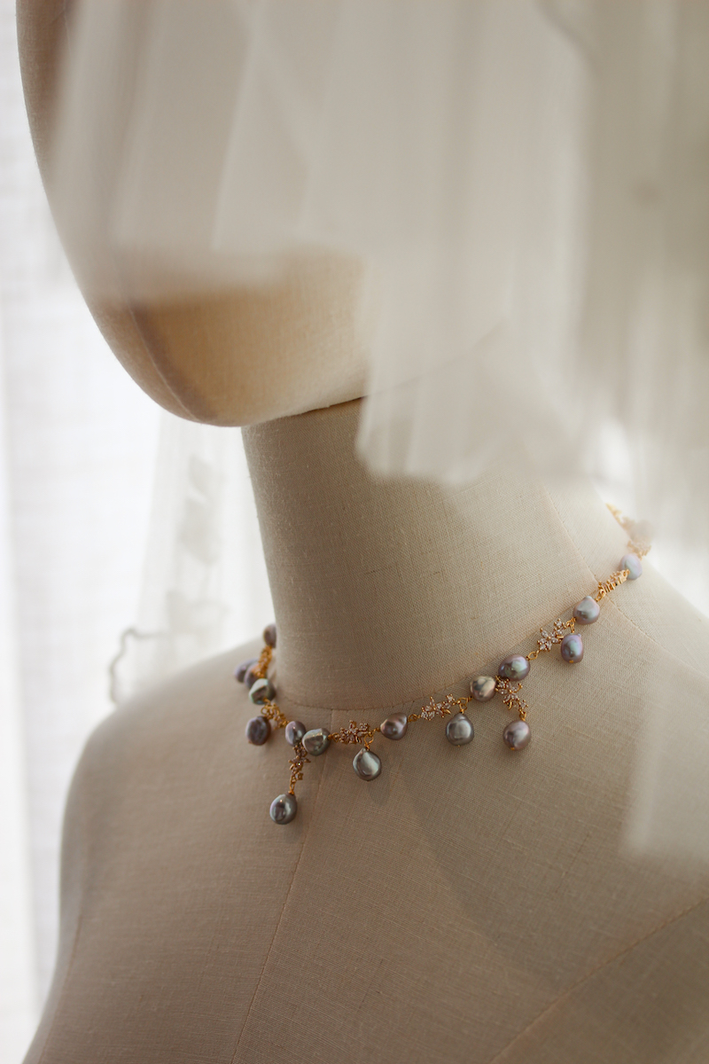 Martini Pearl Bridal Necklace 2