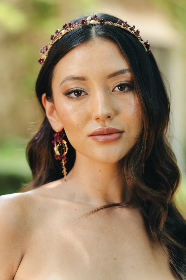 Romeo Maroon Floral Headband 10