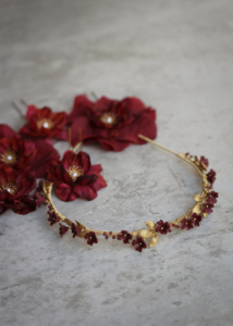 Romeo Maroon Floral Headband 13