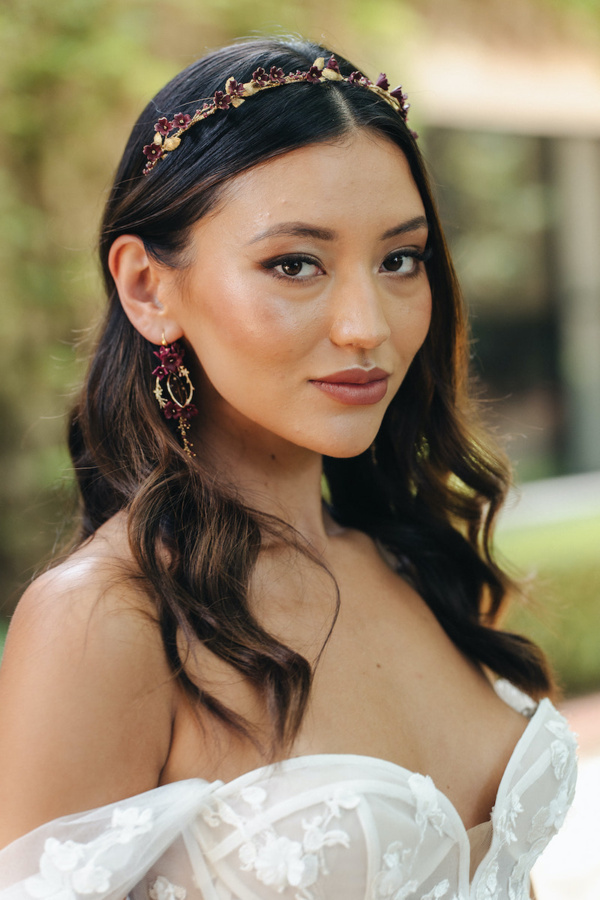 Romeo Maroon Floral Headband 7
