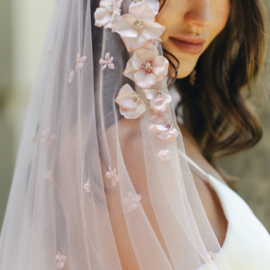 ROSANA pink cathedral veil 1