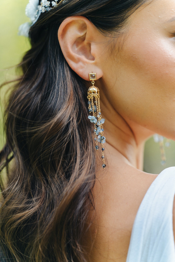 Sapphira Blue Bridal Earrings 1