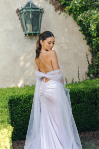 Violetta Lilac Tulle Shawl 7