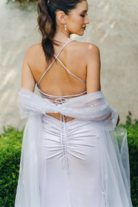 Violetta Lilac Tulle Shawl 8