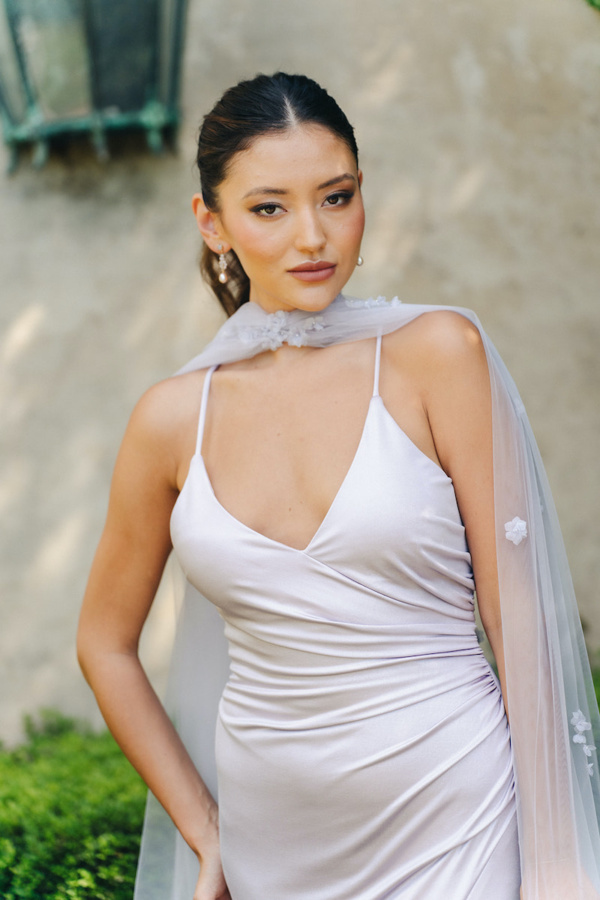 Violetta Lilac Tulle Shawl 9