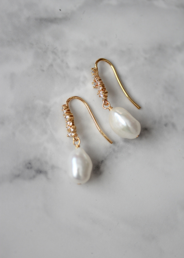 Champagne bridal earrings deals