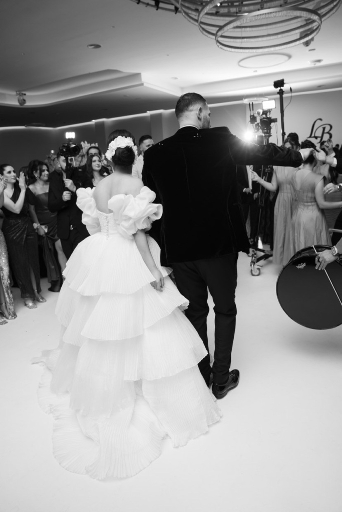 Bride Yasmin Wears Floral Bridal Headpiece 1