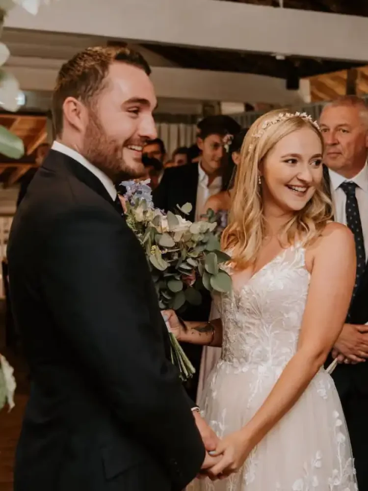 113 Bride Helen Wears Custom Blush Freya Headband 3 750x927