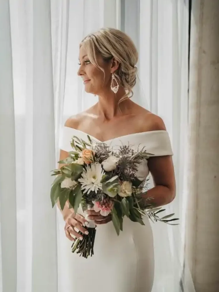 197 Bride Melissa Wears Our Zoe Earrings 5 750x930