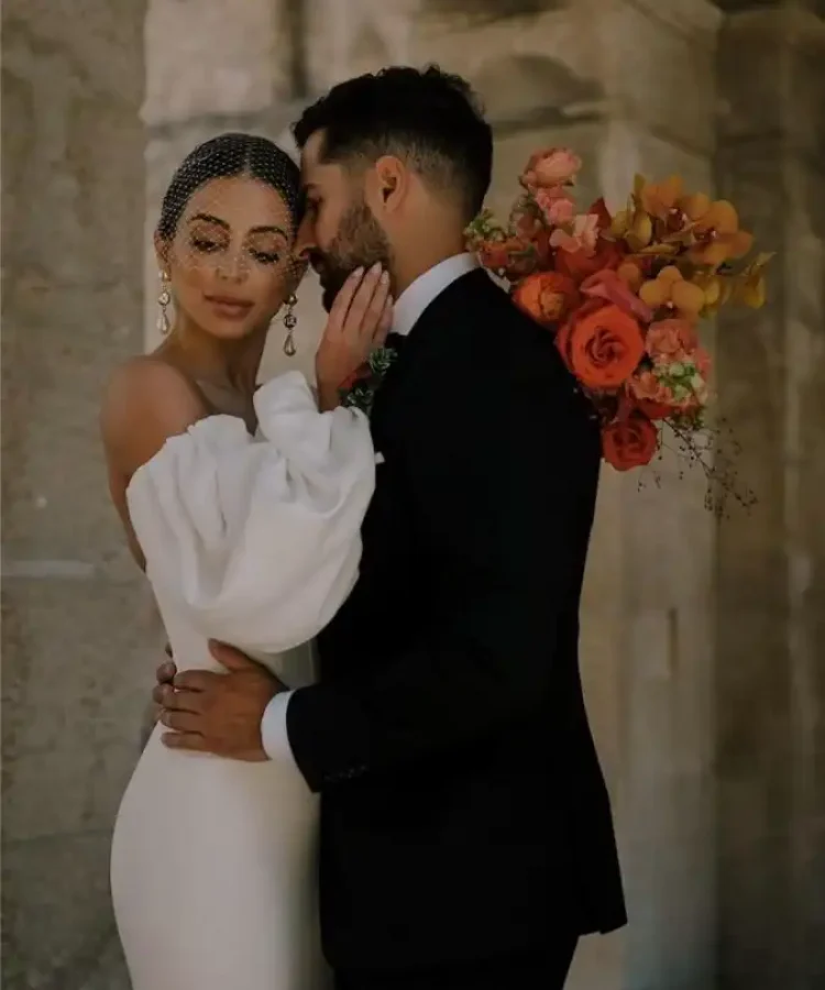60 Bride Natasha Wears Parker Birdcage Veil 1 750x926