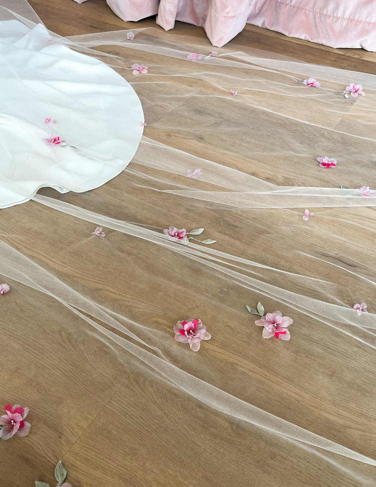A Vision In Pink Crafting A Bespoke Pink Wedding Veil For Leeda 10