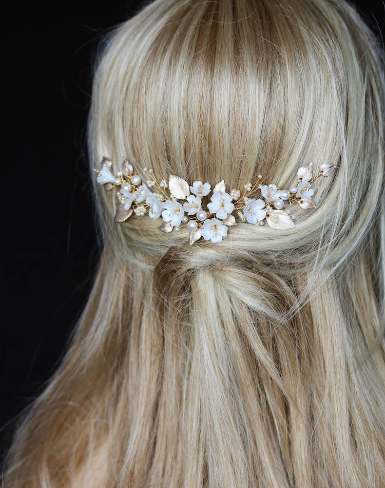A Bespoke Floral Bridal Comb For Nz Bride Taylor 2
