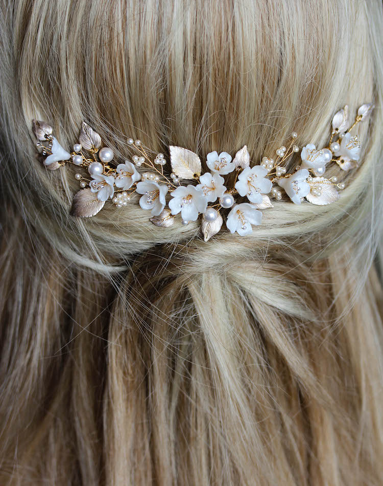 A Bespoke Floral Bridal Comb For Nz Bride Taylor 7