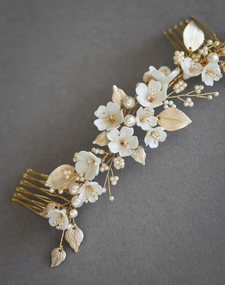 A Bespoke Floral Bridal Comb For Nz Bride Taylor 8