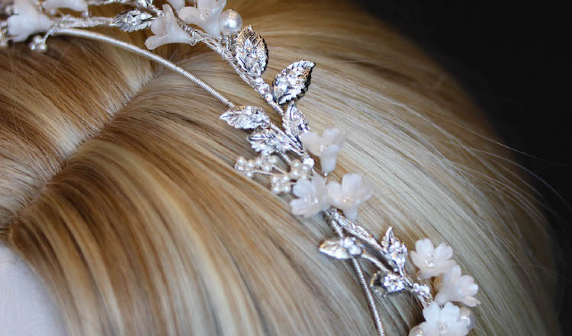 Abigail Floral Wedding Crown In Silver 7