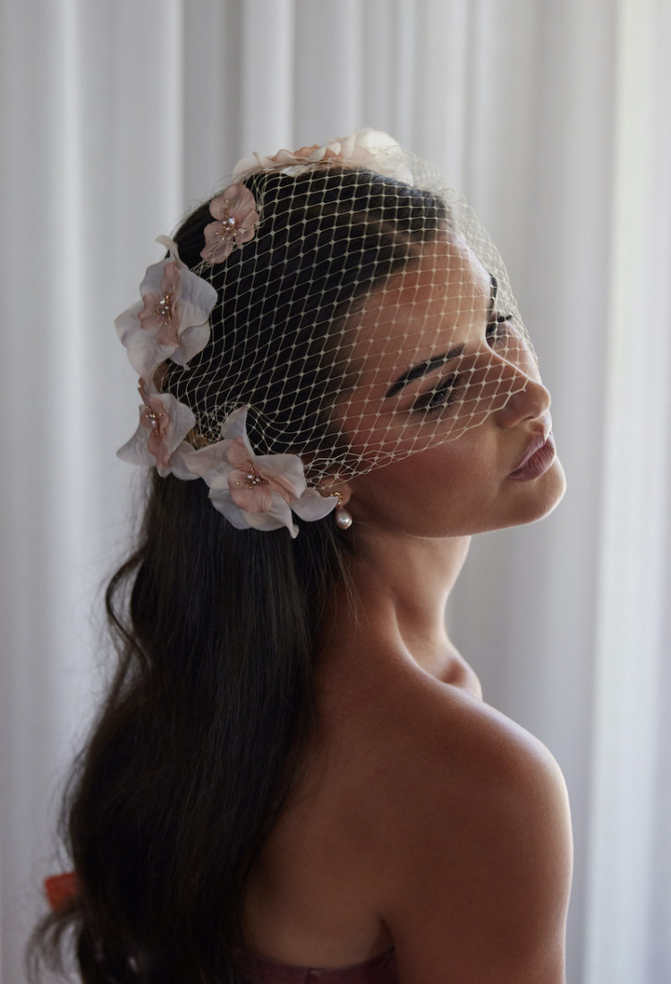 Alessi Blush Birdcage Veil 1